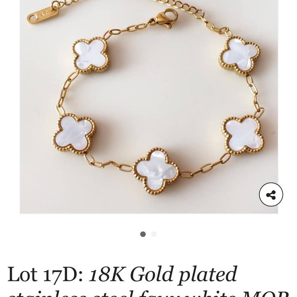 18k Gold Plated Bracelet with White Accents and Black on the second one.